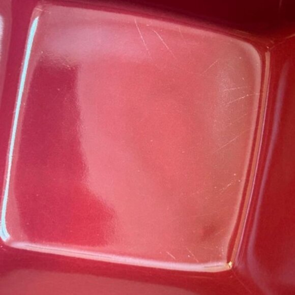 PAMPERED CHEF SIMPLE ADDITIONS SMALL SQUARE DIP SERVING BOWL & PLATE SET PAPRIKA - Picture 3 of 7